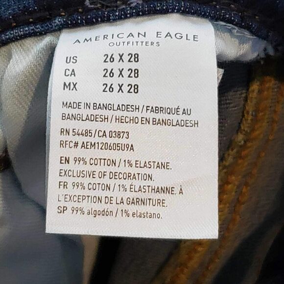 American Eagle AE Jeans Men’s Size 26X28 Medium Wash Slim Straight New - Picture 4 of 12